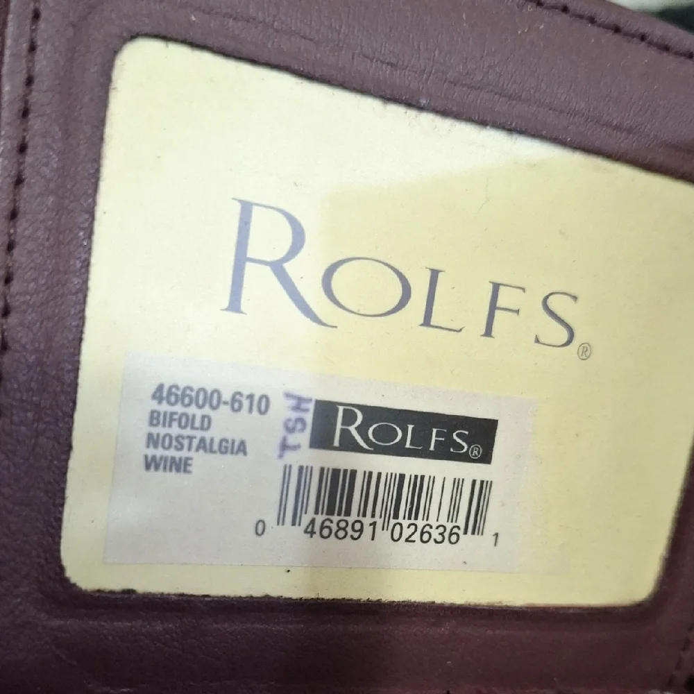 Vintage Rolfs Floral Burgundy Leather Wallet Billfold Card Holder